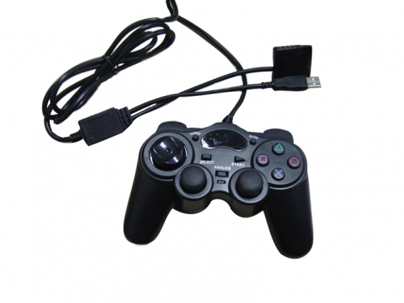 джойстик для PC,PS2 Joystick 2 Shocks проводной