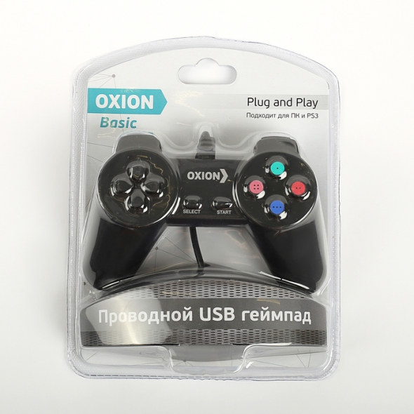 Геймпад OXION OGP01, plug and play. USB 2.0. Проводной