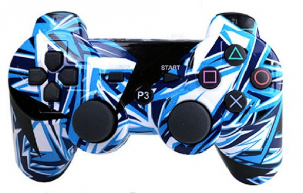 джойстик для Sony PLAYSTATION 3 (сони плейстейшн 3)  Dualshock 3 Граффити Синий