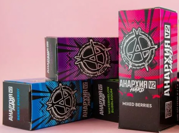 жидкость для электронных сигарет АНАРХИЯ 20 hard мг - Вафли с банановым кремом и клубникой