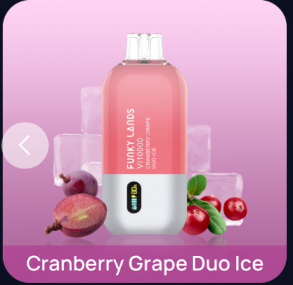 Одноразовая электронная сигарета (одноразка) Funky Lands Vi10000 до 10000 тяг Cranberry Grape Duo Ice - Клюква виноград холодок