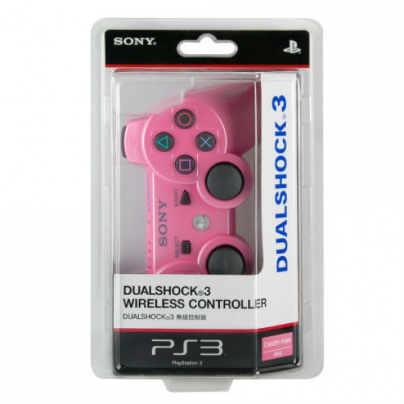 джойстик для Sony PLAYSTATION 3 (сони плейстейшн 3)  Dualshock 3 не оригинал розовый