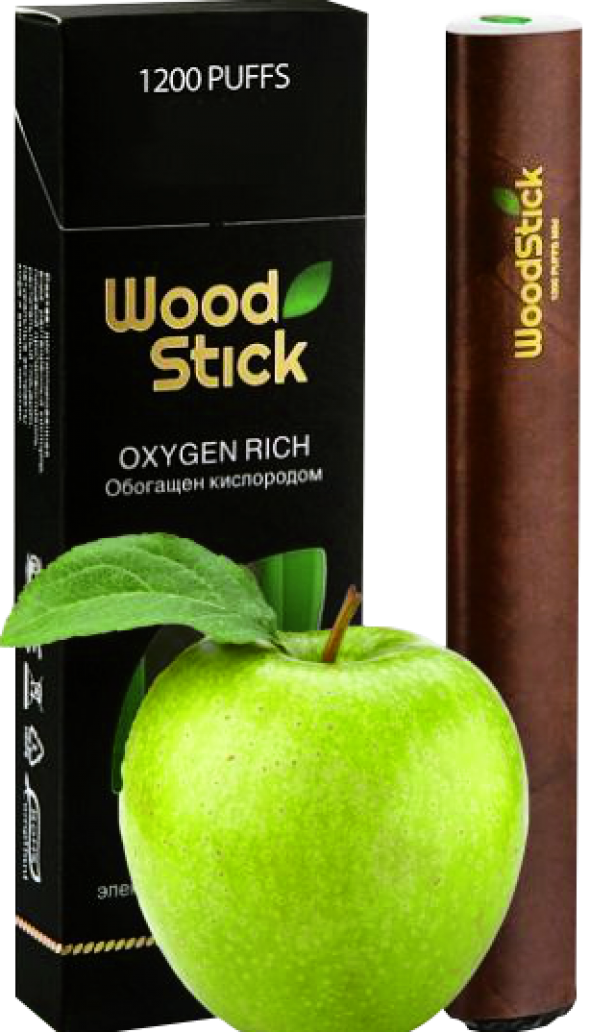 Одноразовая электронная сигарета  WoodStick 800/ яблоко найт 11 мг. Вэйп