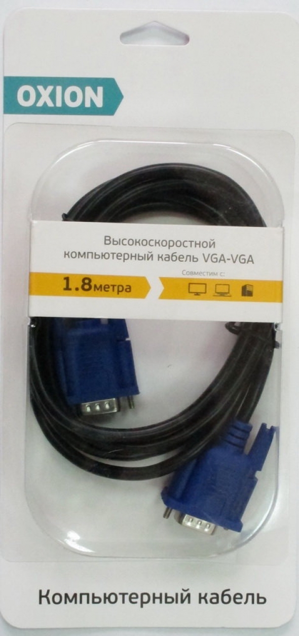 Кабель OXION VGA(m)- VGA(m),1.8 м.