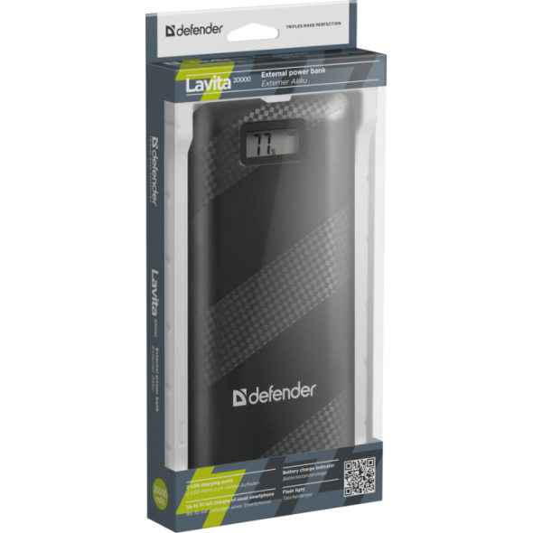Резервная батарея ЗУ  Defender Lavita 20000 mah