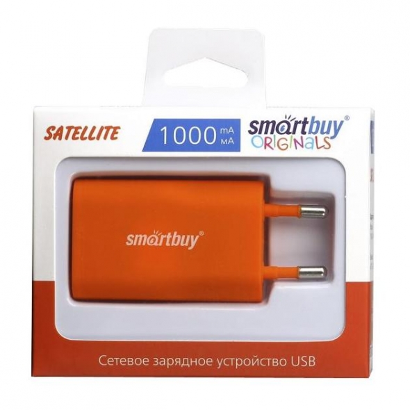 Адаптер сетевой SMARTBUY Satelllte Soft-touch, оранжевое.