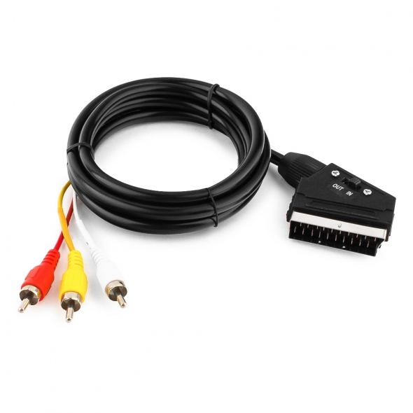 audio видео кабель SCART-3 RCA  1м.
