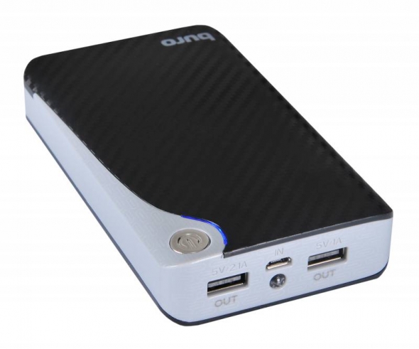 зарядное устройство Buro RA12750 mAh , 2.1 а + 1 а , черный , 2 USB