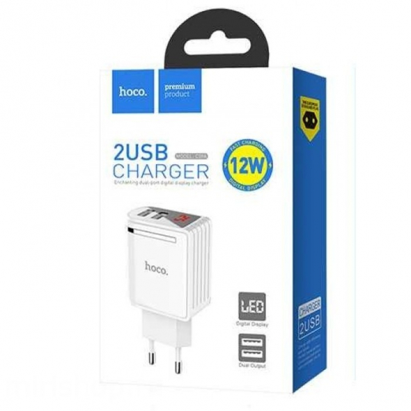 Блок питания сетевой 2 USB HOCO, C39A