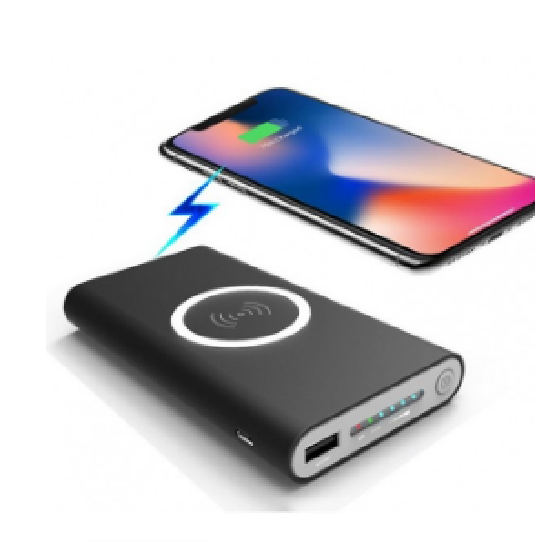 БЕСПРОВОДНОЙ QI POWERBANK WIRELESS 10000 МАЧ С ФУНКЦИЕЙ БЕСПРОВОДНОЙ СОБСТВЕННОЙ ЗАРЯДКИ ВНЕШНЕЕ ЗАРЯДНОЕ УСТРОЙСТВО (ЧЕРНЫЙ)