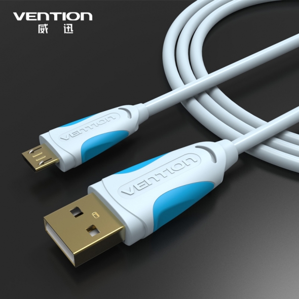 кабель USB-micro , 1 м. провод лапша VENTION (белый)