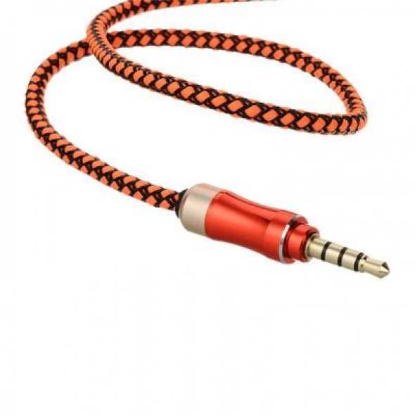 Кабель AUX 3.5 mm Deepbass ( плетёный оранжевый)